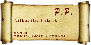 Palkovits Patrik névjegykártya