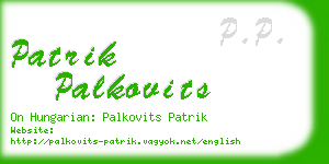 patrik palkovits business card